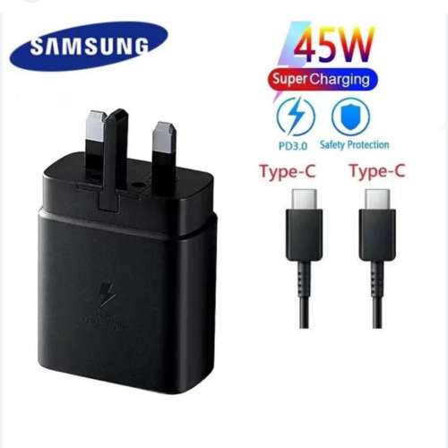 SAMSUNG 45W PD ADAPTER / CHARGER w/ matching USB-C to USB-C Cable. 三星