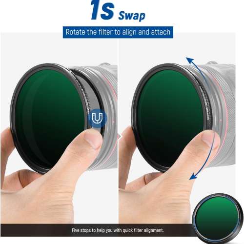 NEEWER Magnetic Variable ND Filter ND2-ND32(1-5 Stops) With Magnetic Adapter