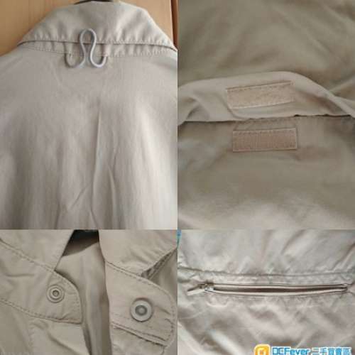 95%新Aigle淺卡其色中性3袋外套