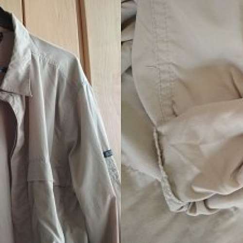 95%新Aigle淺卡其色中性3袋外套