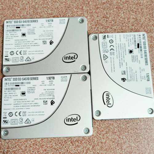 幾百隻Samsung 2TB SSD，INTEL 1.92TB/3.84TB