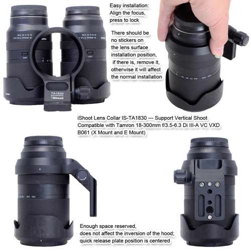 iShoot Tripod Mount Ring For Tamron 18-300mm F3.5-6.3 Di III VC HLD (IS-TA1830)