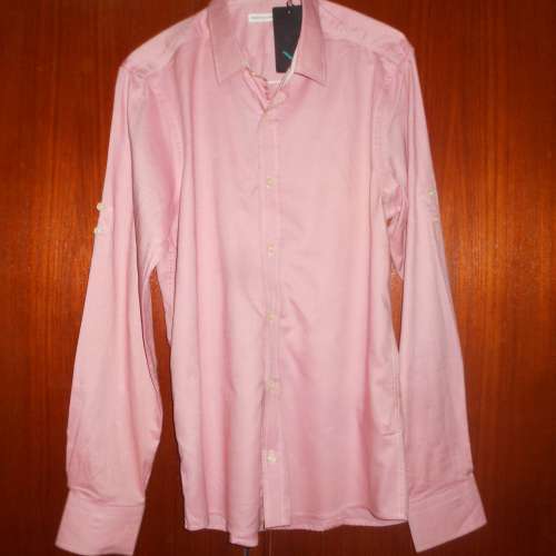 全新 POLO款恤衫，暗粉紅色有領長袖恤衫，RENUAR SHIRT Pink Size: M中碼!
