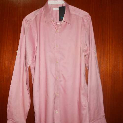 全新 POLO款恤衫，暗粉紅色有領長袖恤衫，RENUAR SHIRT Pink Size: M中碼!