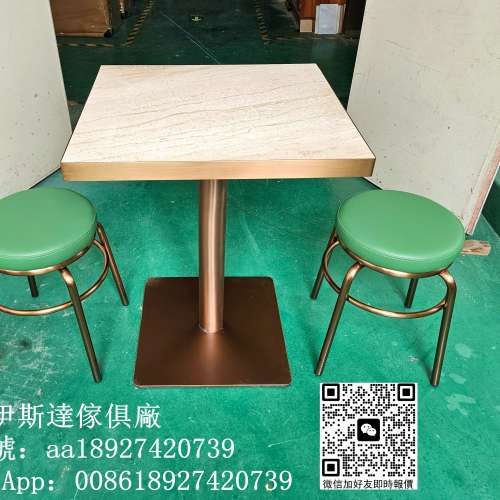 疊放椅子、鐵藝軟包餐椅、軟包靠背椅子、食肆枱櫈、傢俱細枱、食肆細枱、雲石餐枱面...