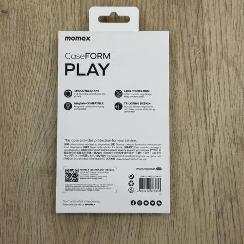 MOMAX FOR MAGNETIC IPHONE 15 PRO MAX CASE (透黑色)