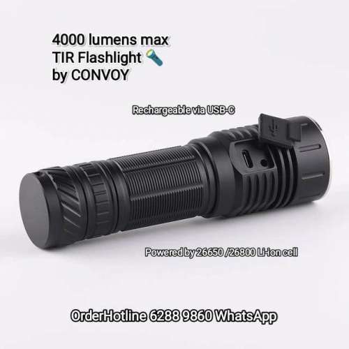 Convoy M26D戰術極強光戰術電筒4000流明。採用全內角反射技術。適合26650或26680鋰...