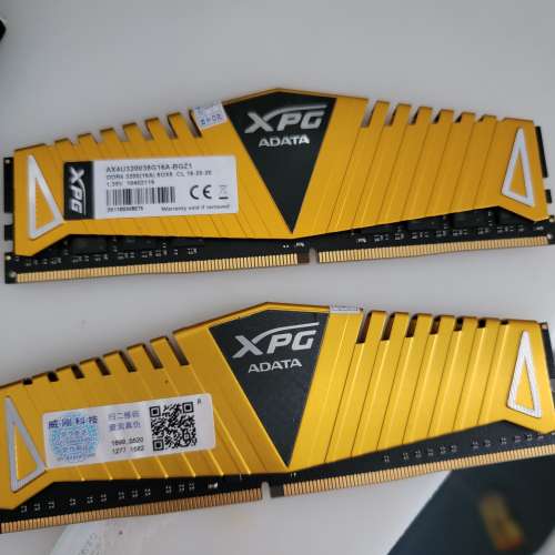 ADATA XPG Z1 DDR4 3200 8g ×2 99%新淨