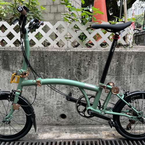 湖水綠 2023 Ruhm rc 7speed C剎 M把 鉻鉬鋼 折叠車 送前後蛙燈 叮叮