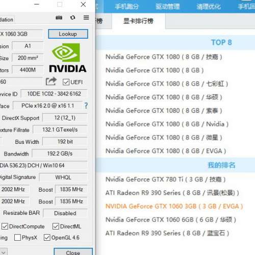 EVGA GeForce GTX 1060 GDDR5 3GB 192Bit