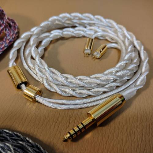 三條耳機升級線(2pin 4.4) - 「瘦佬」石墨烯8絞， 粗線徑銅鍍銀2絞， 銅鍍銀8絞