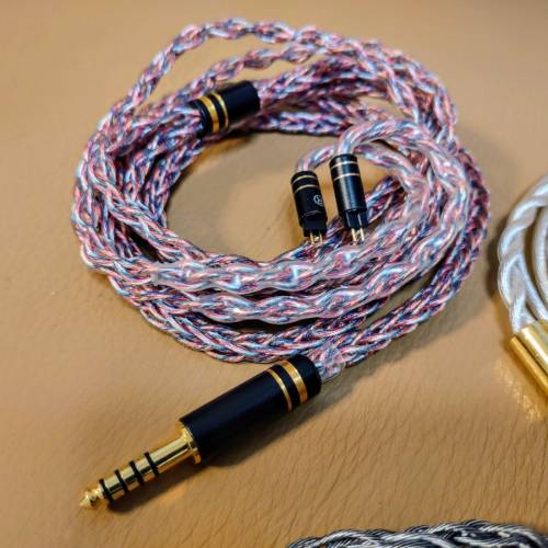 三條耳機升級線(2pin 4.4) - 「瘦佬」石墨烯8絞， 粗線徑銅鍍銀2絞， 銅鍍銀8絞