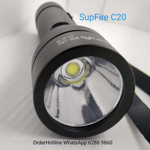 國際品牌 SupFire C20 強光手提電筒15瓦，4000 mAh (21700鋰電 可替換)