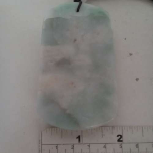 翡翠A玉白底青龍牌吊墜/手把件大約3&times;2寸，好工立體雕刻，no.B26.2.24。