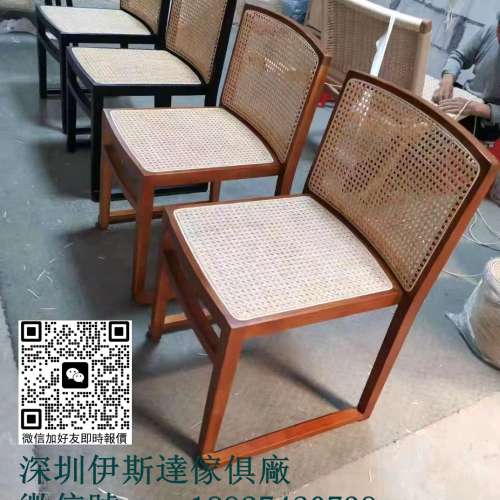 日式風藤編椅、實木椅櫈、靠背藤椅、實木藤編餐椅、咖啡店奶茶店椅櫈、中古藤椅、食...