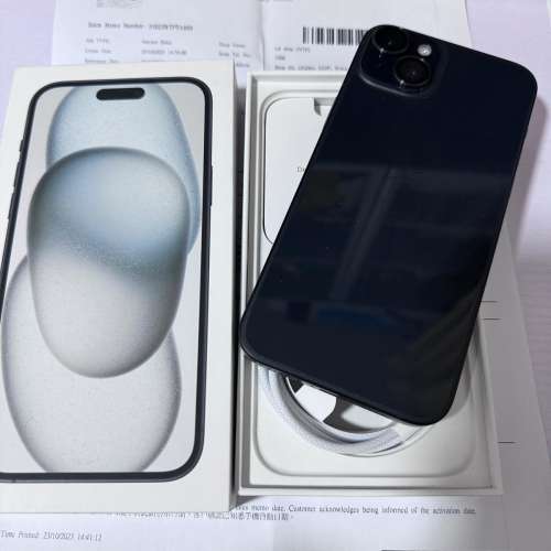 黑色 iPhone 15 plus 256gb全套有單