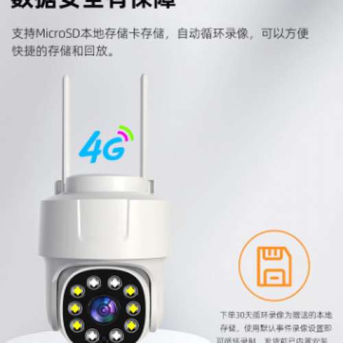 全新4g攝像頭 無網路 不用wifi 手機遠端 插卡監控器360度 家用室外攝影頭 智能夜视...