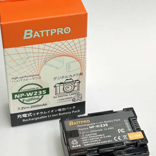 全新行貨Battpro W235 Fujifilm 100S, 50S II, XT4, XT5, SH2S 專用鋰電池, 深水埗...