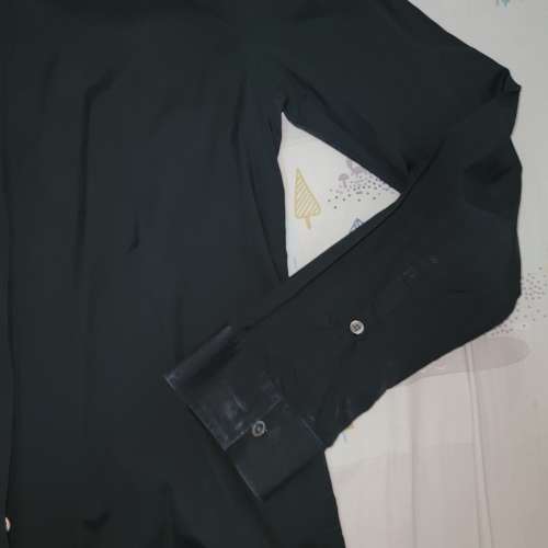 5cm 長袖 黑色 襯卹衫 修身 Size 48 碼 Slim Fit Black Shirt