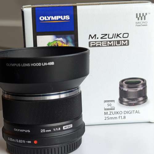 Olympus M.ZUIKO DIGITAL 25mm F1.8 黑色有 原裝盒