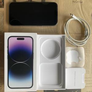 IPhone 14pro 256gb 紫色行貨 九成新full set *已酒精消毒*  送螢幕保護，Casetify...