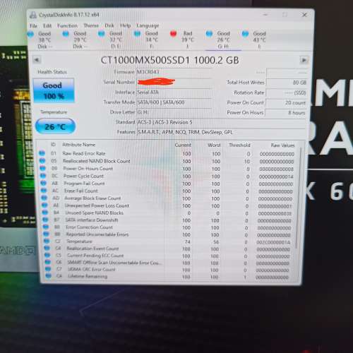 Crucial MX500 1TB SSD 港行