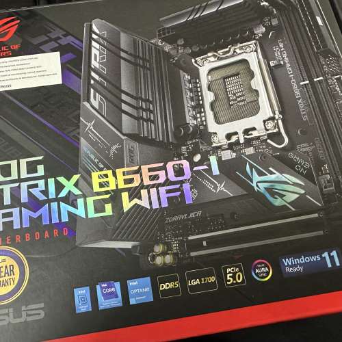 Asus B660i gaming WiFi DDR5 full set 有保