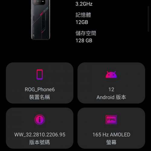 Rog phone 6 國行 12GB+128GB