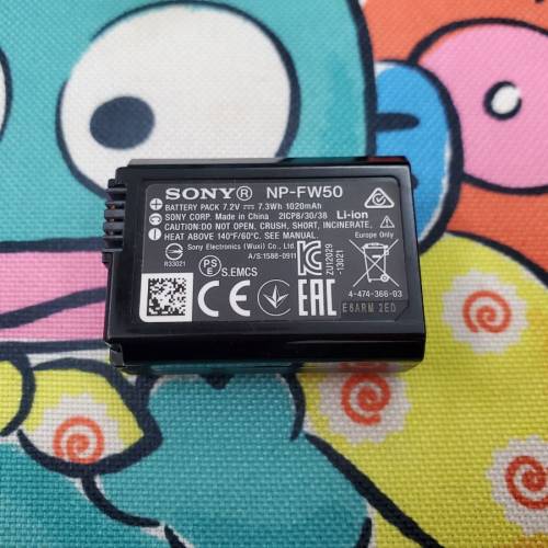 Sony NP-FW50 電池，A7II, A7, A5000, A5100, A6000, A6300, A6400, A6500, NEX6, ...