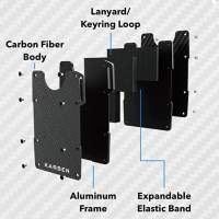 KARBEN 碳纖維 RFID 屏蔽錢包/ 可容納 12 張標準尺寸的信用卡槽/包含 NFC 標籤用於...