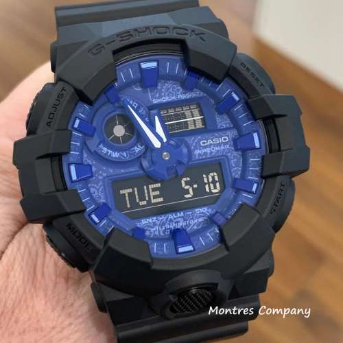 Montres Company香港註冊公司(28年老店) 卡西歐 CASIO G-Shock 藍黑色  GA-700BP-1A...
