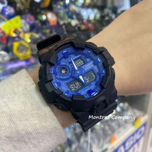 Montres Company香港註冊公司(28年老店) 卡西歐 CASIO G-Shock 藍黑色  GA-700BP-1A...