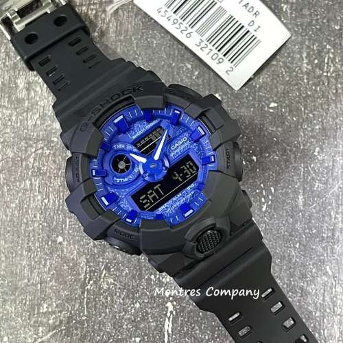 Montres Company香港註冊公司(28年老店) 卡西歐 CASIO G-Shock 藍黑色  GA-700BP-1A...