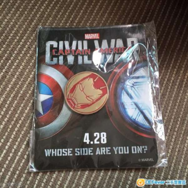 全新 特別限量版 Marvel Iron Man pin 襟章 Captain America