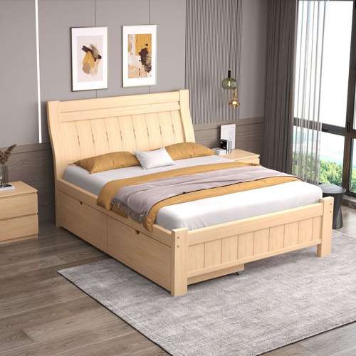 多種款式嘅實木床