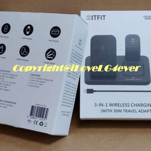 Samsung C&T ITFIT 3-IN-1 Wireless Charging Pad, ITFITEX23三星三合一無線充電板...