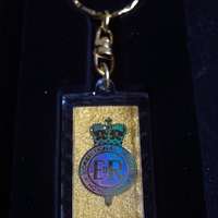 香港英國殖民地時代的懲教署鎖匙扣 (水晶膠內藏24K金片)