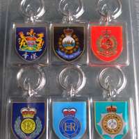 香港英國殖民地時代的5個紀律部隊鎖匙扣6個(一套),未用過。