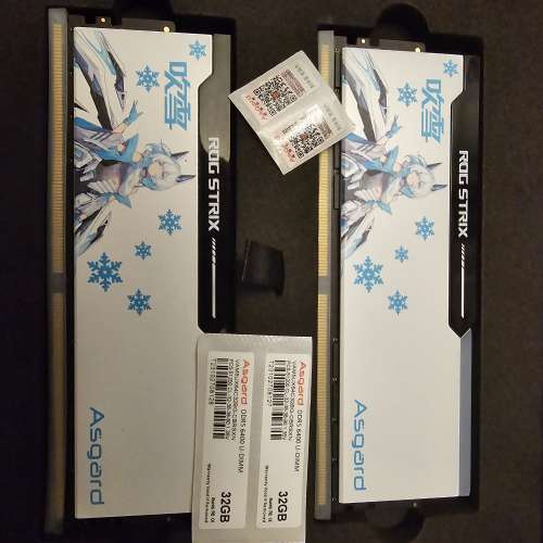 阿斯加特 asgard 吹雪 2x32gb 6400hmz ddr5