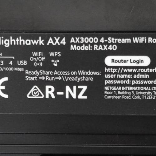 NETGEAR Nighthawk RAX40 - AX4 雙頻 WiFi 6 AX3000 智能無線路由器 Router