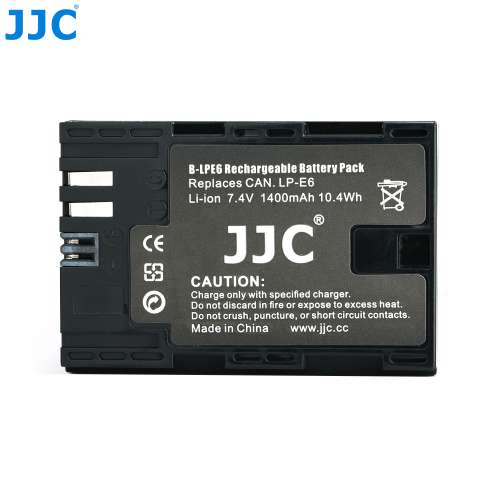 JJC B-LPE6 Fully Decoded Lithium-Ion Battery Pack replaces Canon LP-E6 / LP-E6N