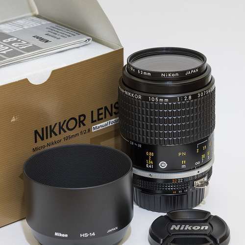 Nikon 105mmf2.8 Ais Micro, Nikon單反鏡,加接環可用Canon單反EF及無反RF,Nikon無...