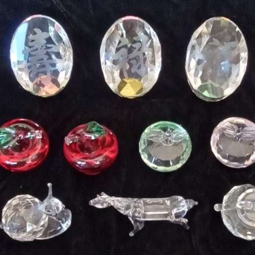 清理存貨平售,一手16件水晶小擺件共售500元，香港西區交收，no.BR.12.3.24