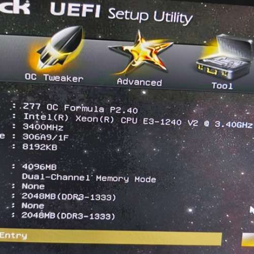 Asrock 板皇 Z77 OC Formula+E3 1240V2 +4G