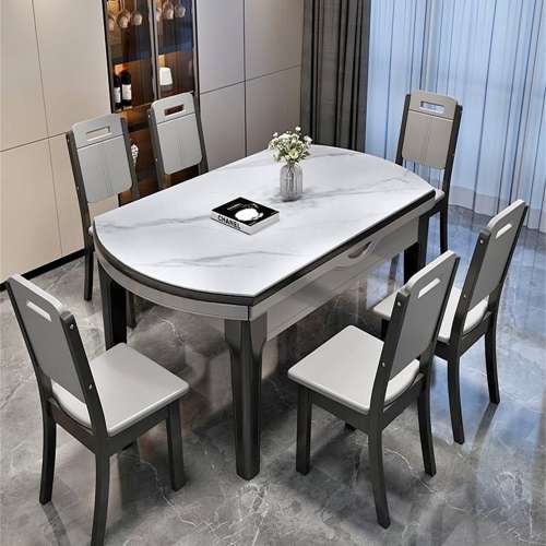 岩板變形餐桌Polymal wood dining table can be expansion and folded