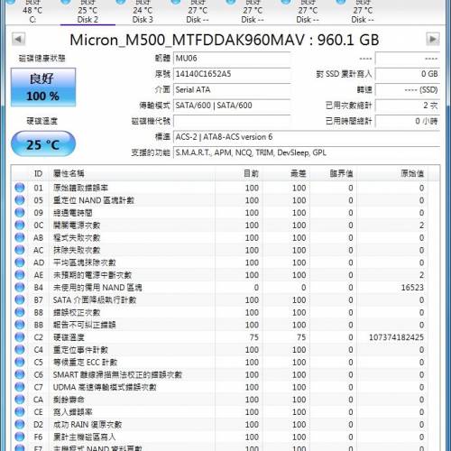 Micron M500 2.5" 960GB SSD SATA3