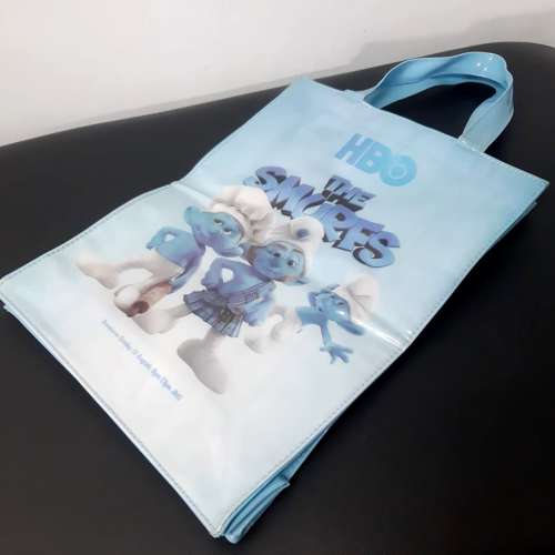 全新藍精靈 PVC厚料膠袋--環保袋&mdash;100% New HBO THE SMURFS--上水火車站交收--或郵...