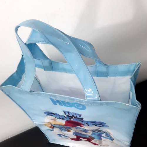 全新藍精靈 PVC厚料膠袋--環保袋&mdash;100% New HBO THE SMURFS--上水火車站交收--或郵...