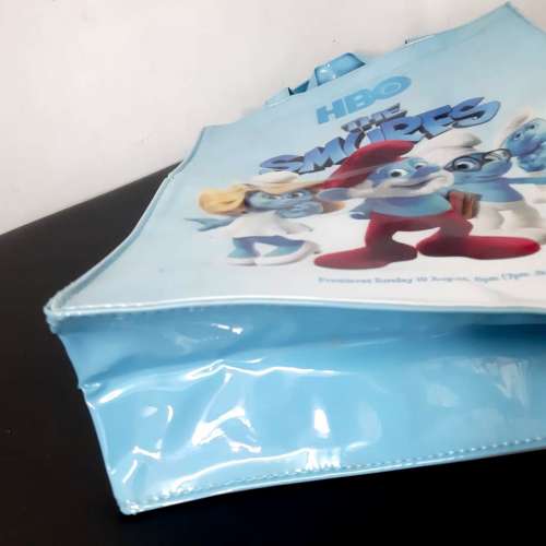全新藍精靈 PVC厚料膠袋--環保袋&mdash;100% New HBO THE SMURFS--上水火車站交收--或郵...