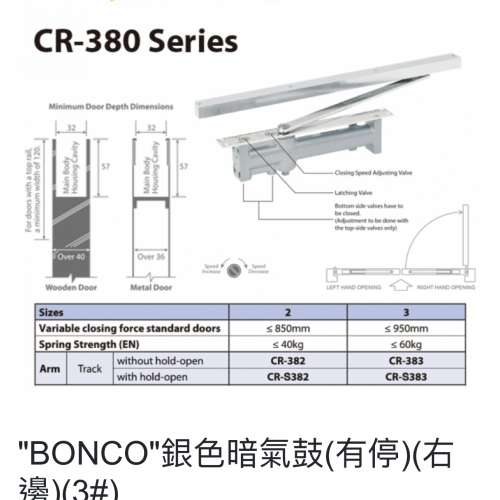 Bonco CR-S 383 銀色暗氣鼓 （有停）全新